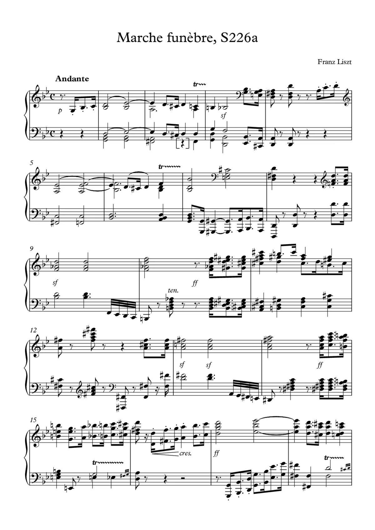 Marche funèbre, S.226a - Page 1