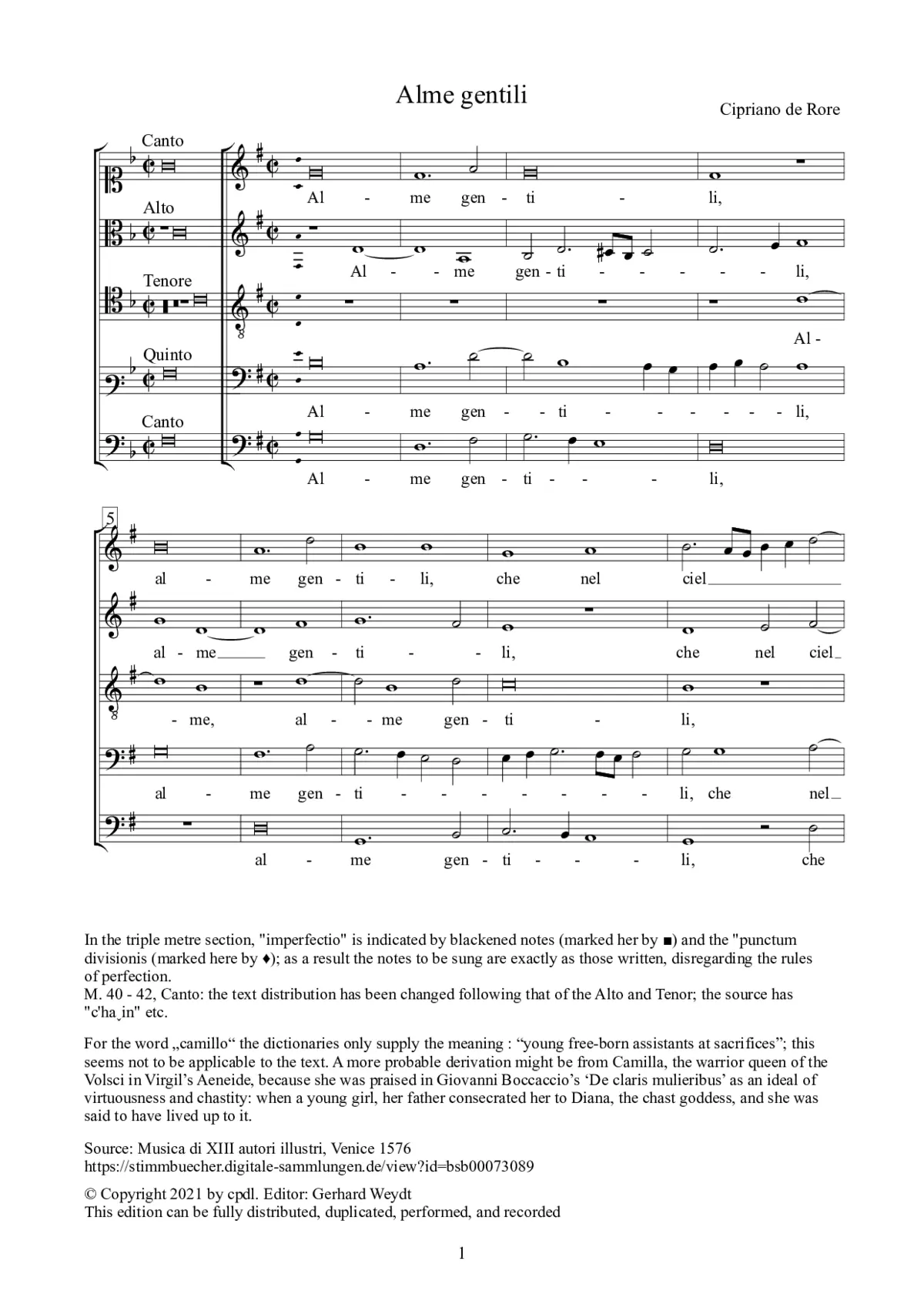 Alme gentili - Page 1