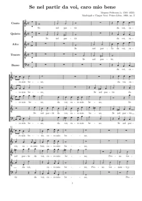 Se nel partir da voi, caro mio bene