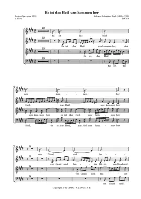 Es ist das Heil uns kommen her, BWV 9