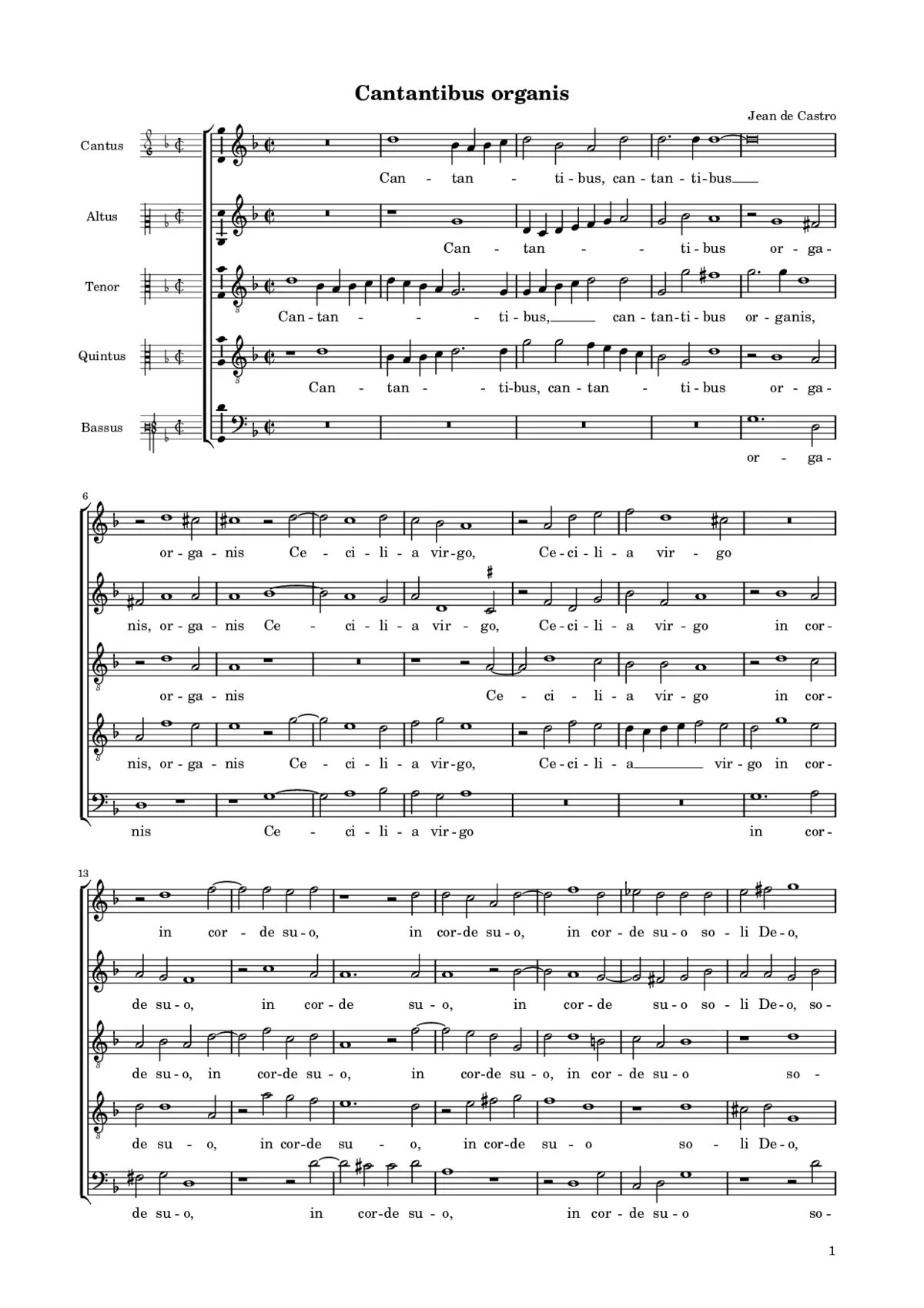 Cantantibus organis (1571) - Page 1