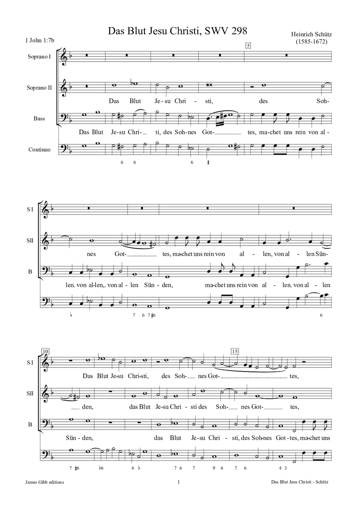 Das Blut Jesu Christi, SWV 298 - Page 1