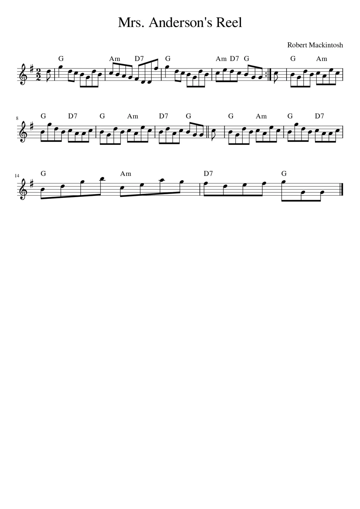 Mrs. Anderson's Reel - Page 1