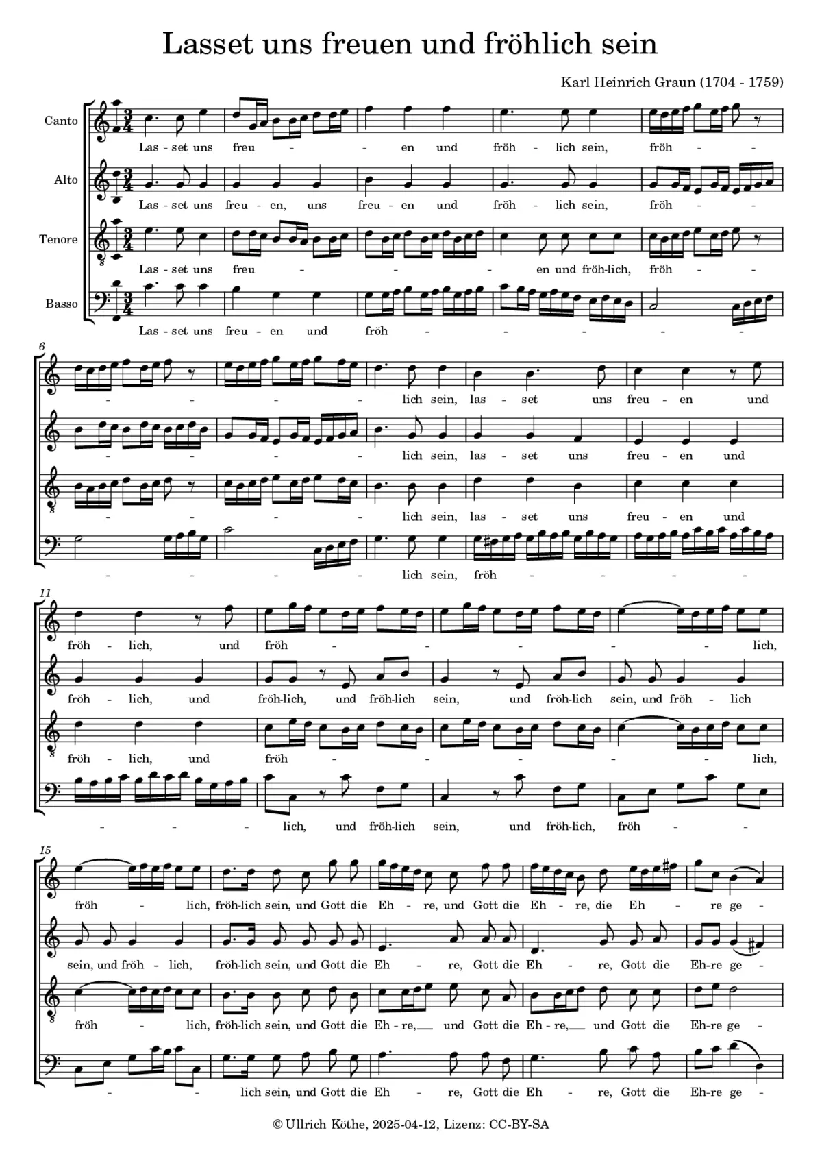 Lasset uns freuen und fröhlich sein - Page 1