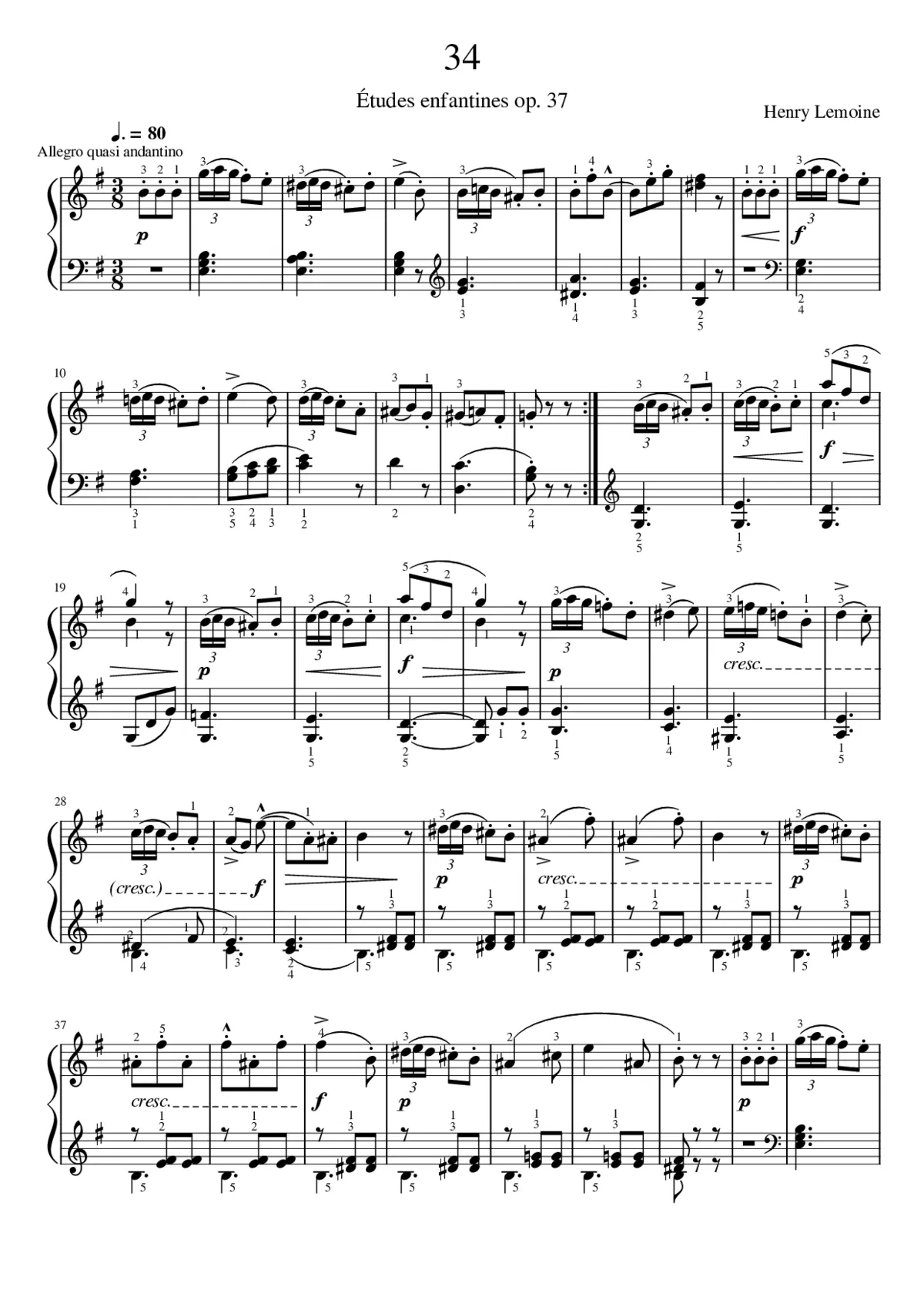Études enfantines Op.37 - Page 1