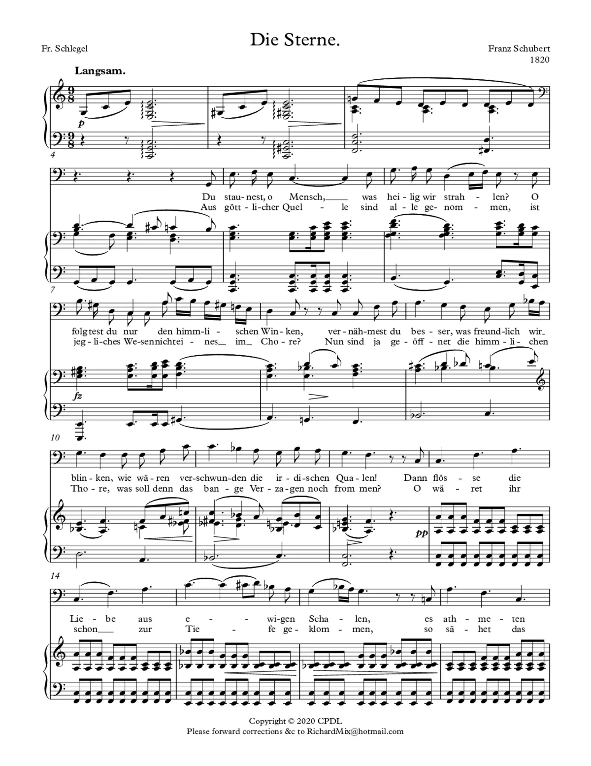 Die Sterne, D 684 - Page 1