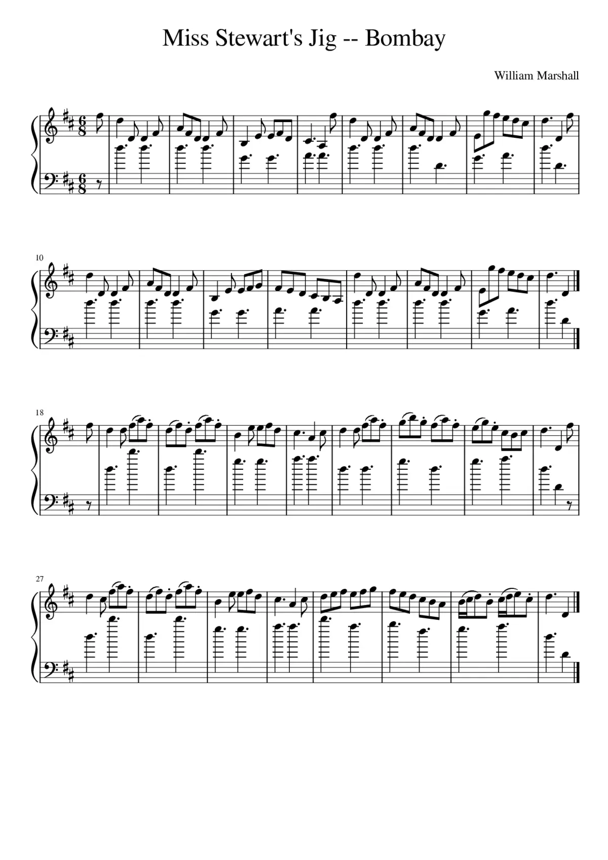 Miss Stewart's Jig -- Bombay - Page 1