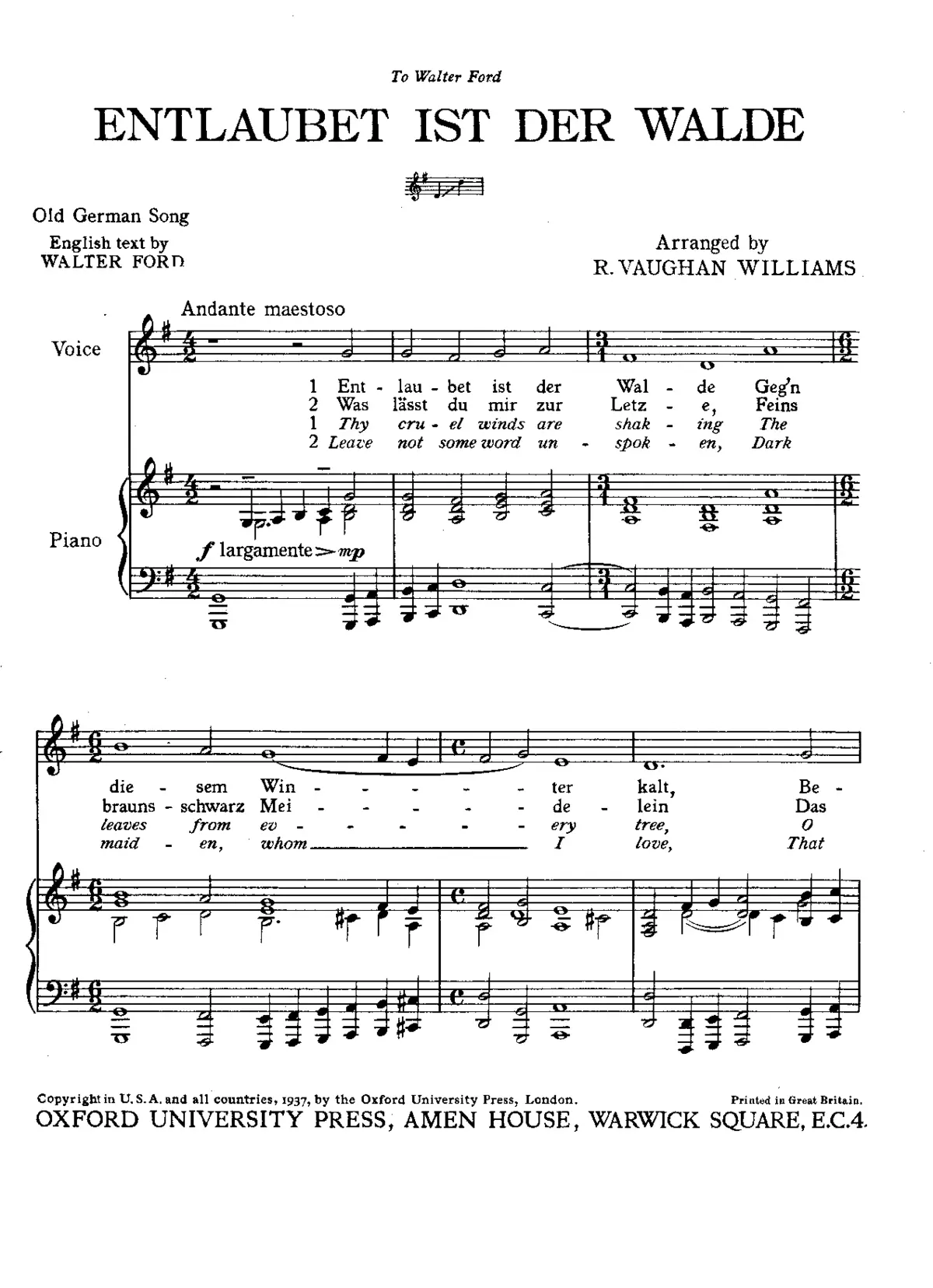 2 Old German Songs - Page 1