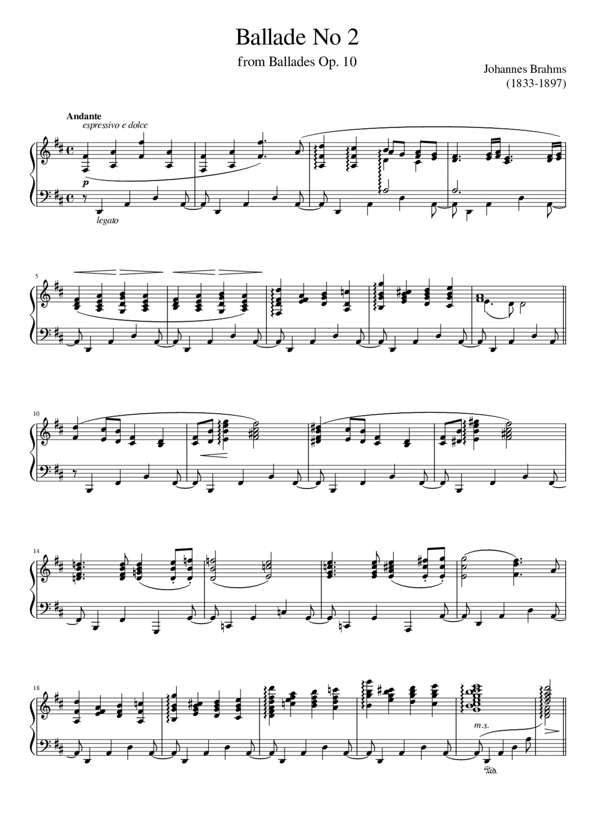 4 Ballades Op.10 - Page 1