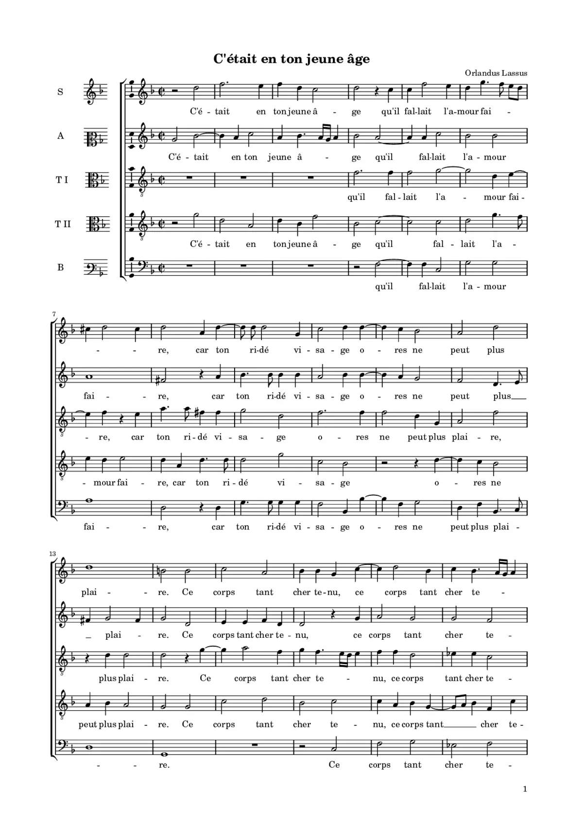 C'était en ton jeune âge - Page 1