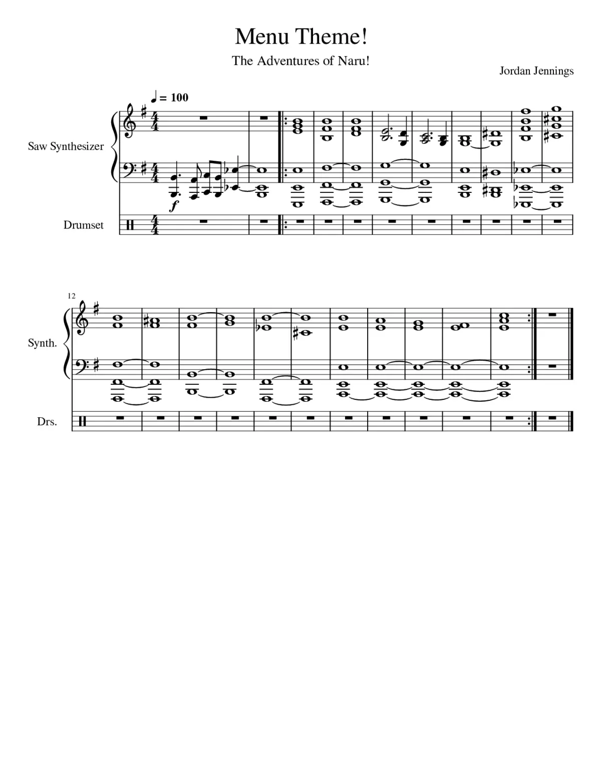 Menu Theme Type 1 - Page 1