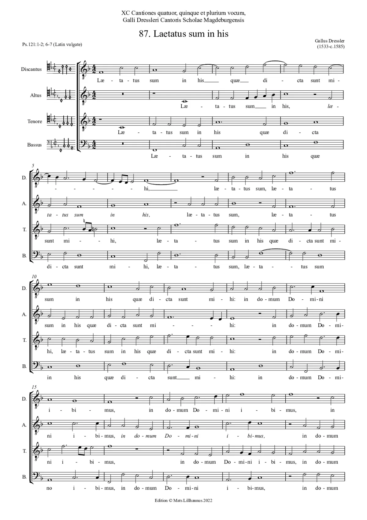 Laetatus sum in his - Page 1
