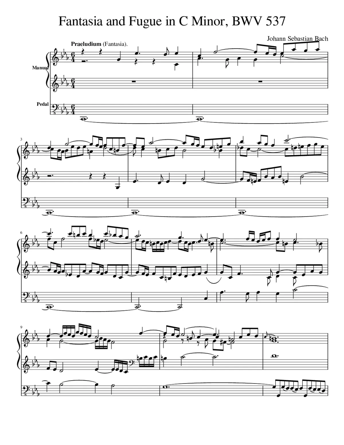 Fantasia and Fugue in C minor BWV 537 - Page 1