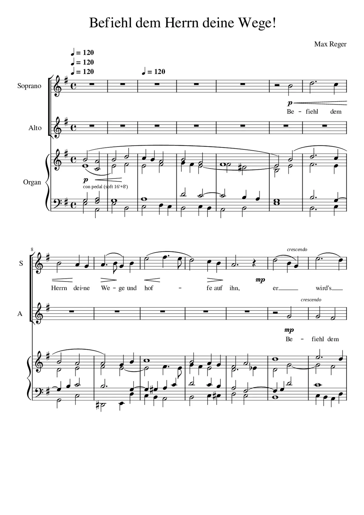 Befiehl dem Herrn deine Wege (Commit Thy Ways To The Lord) WoO VII/34 - Page 1