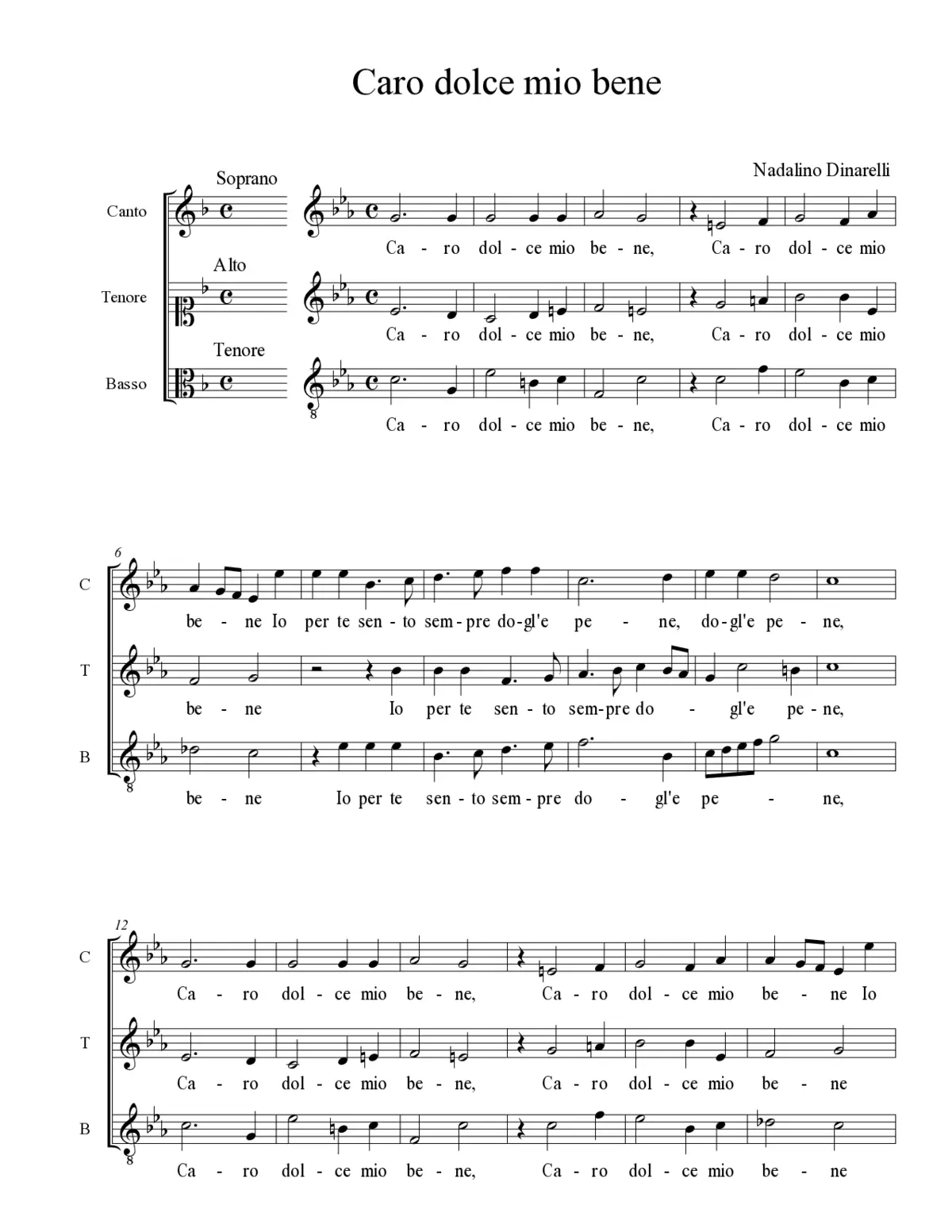 Caro dolce mio bene - Page 1