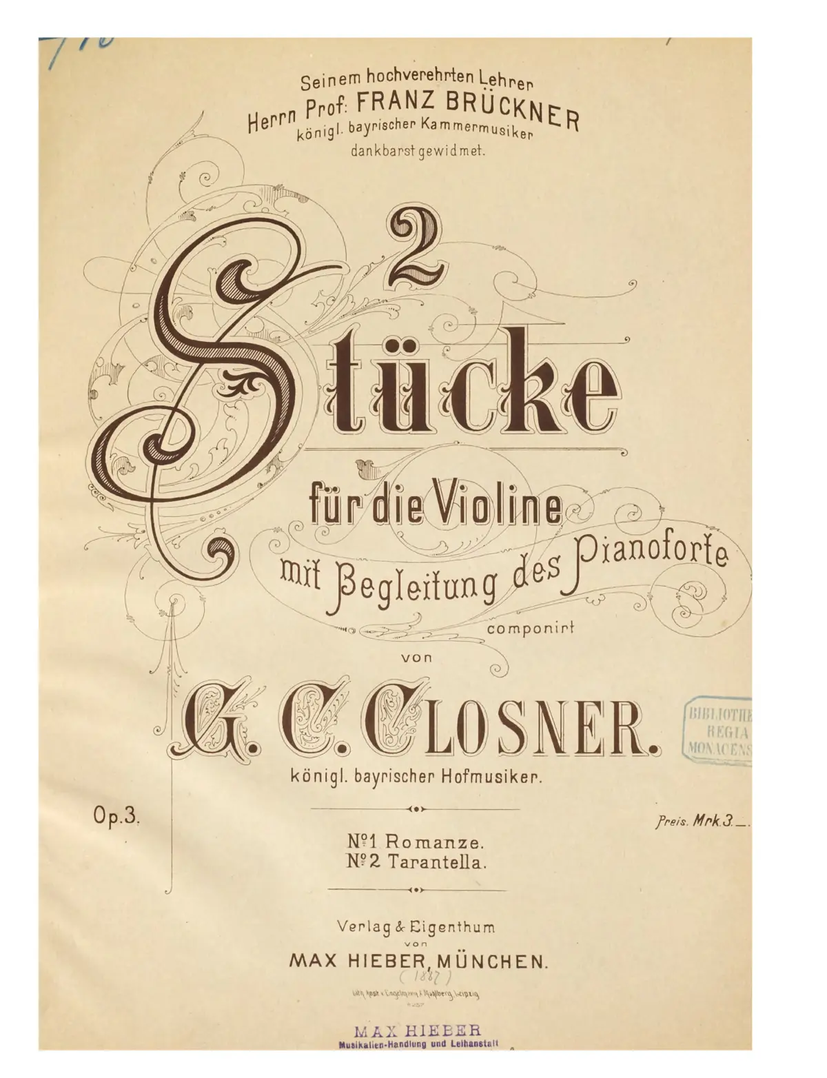 2 Stücke für die Violine mit Begleitung des Pianoforte - Page 1
