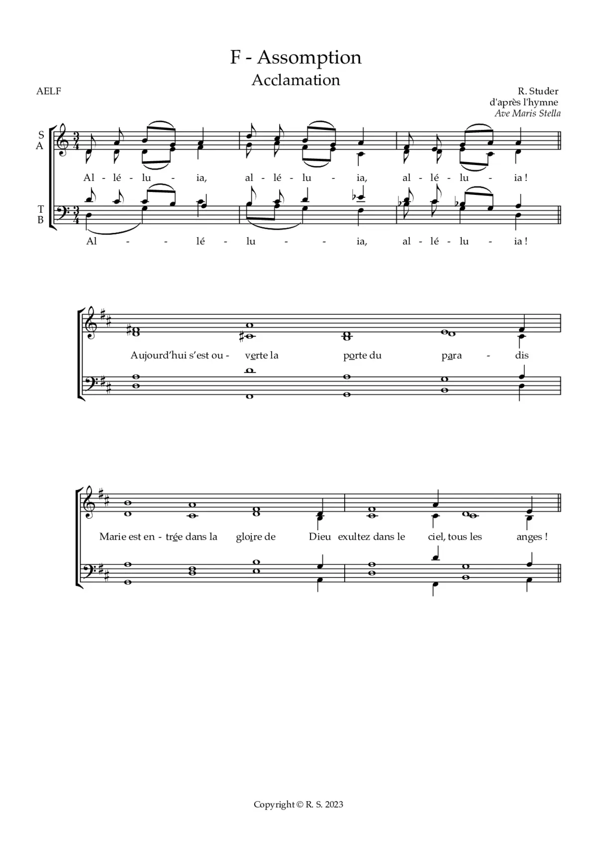F - Assomption : Acclamation - Page 1