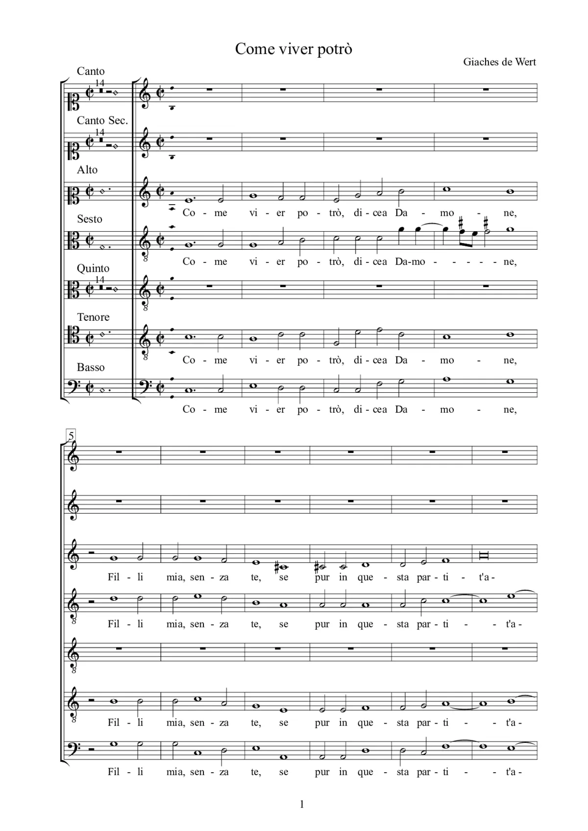 Come viver potrò - Page 1