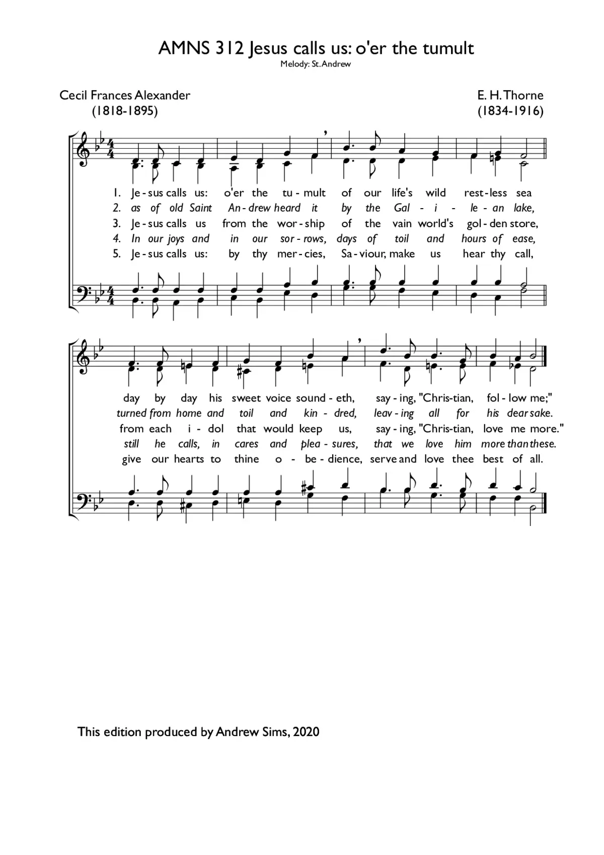 Jesus calls us, o'er the tumult - Page 1