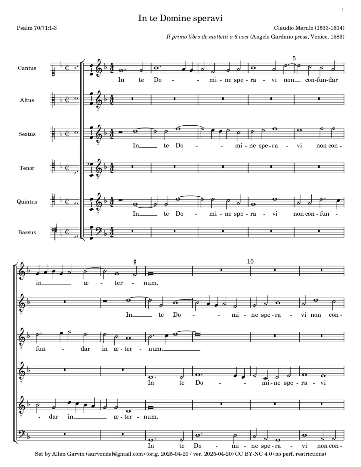 In te Domine speravi - Page 1