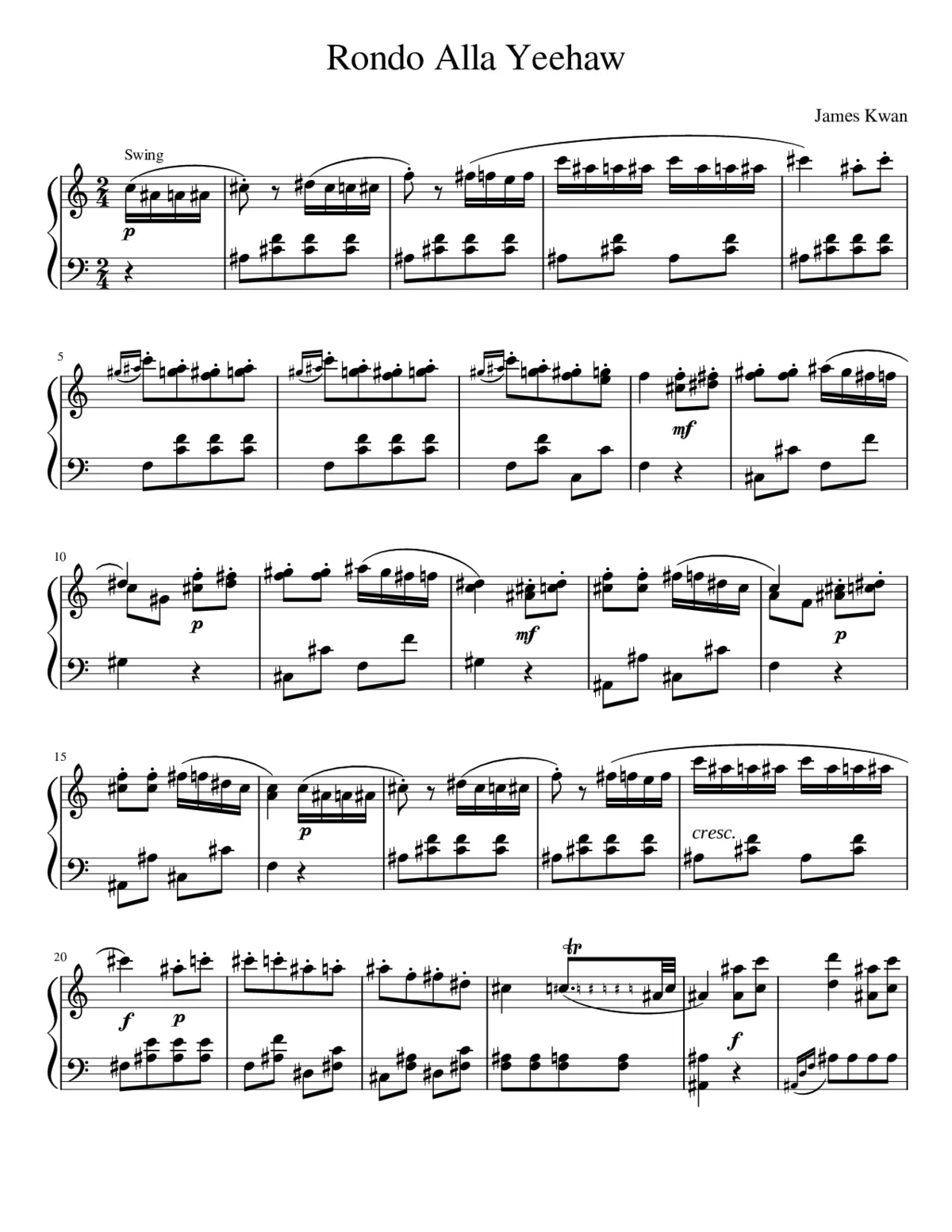 Piano Sonata No. 11 K. 331 (Turkish March) - Page 1
