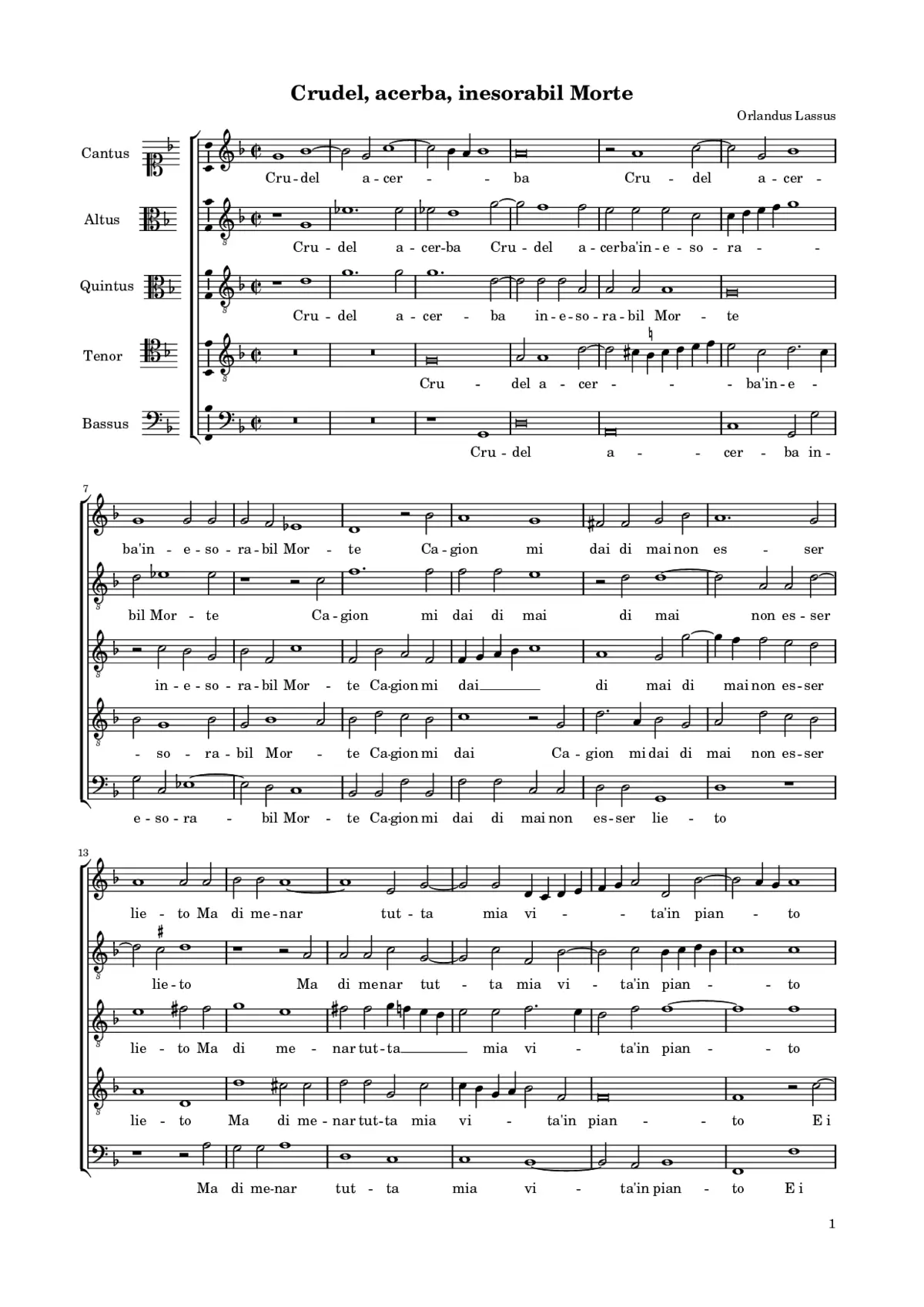 Crudel, acerba, inesorabil Morte - Page 1