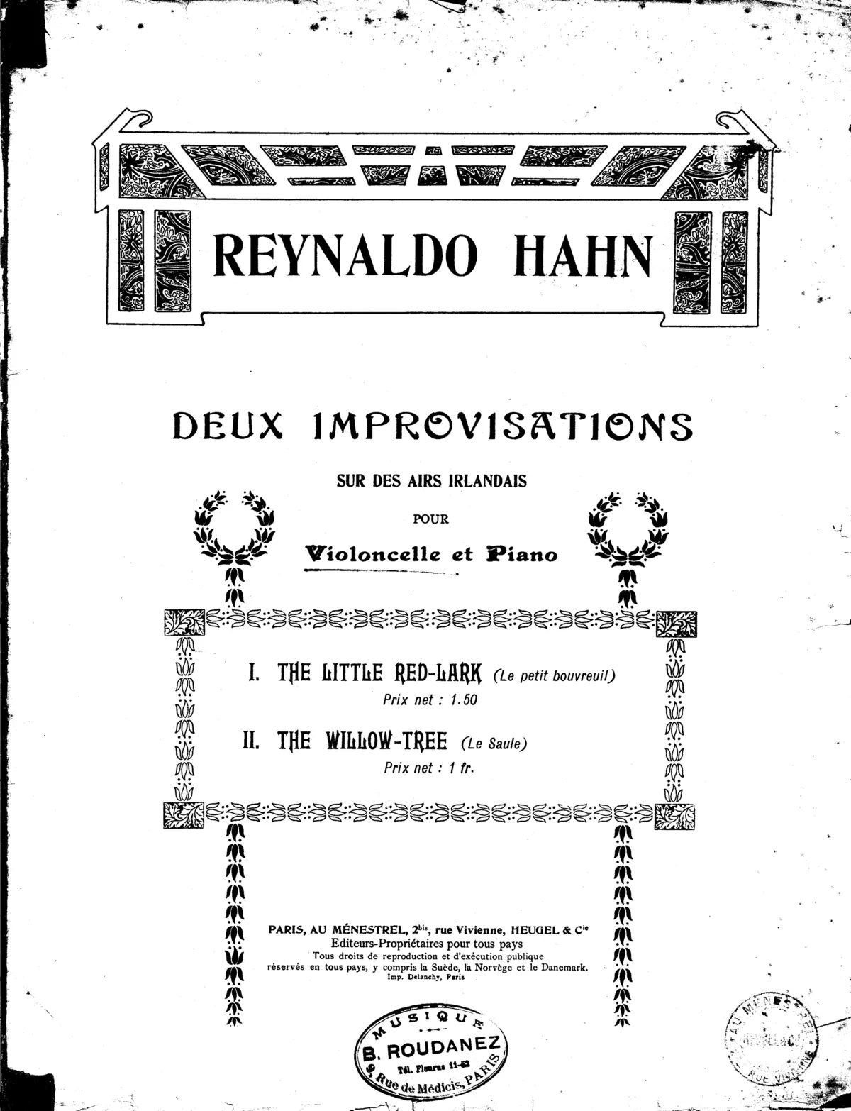 2 Improvisations sur des airs irlandais pour violoncelle et piano - Page 1
