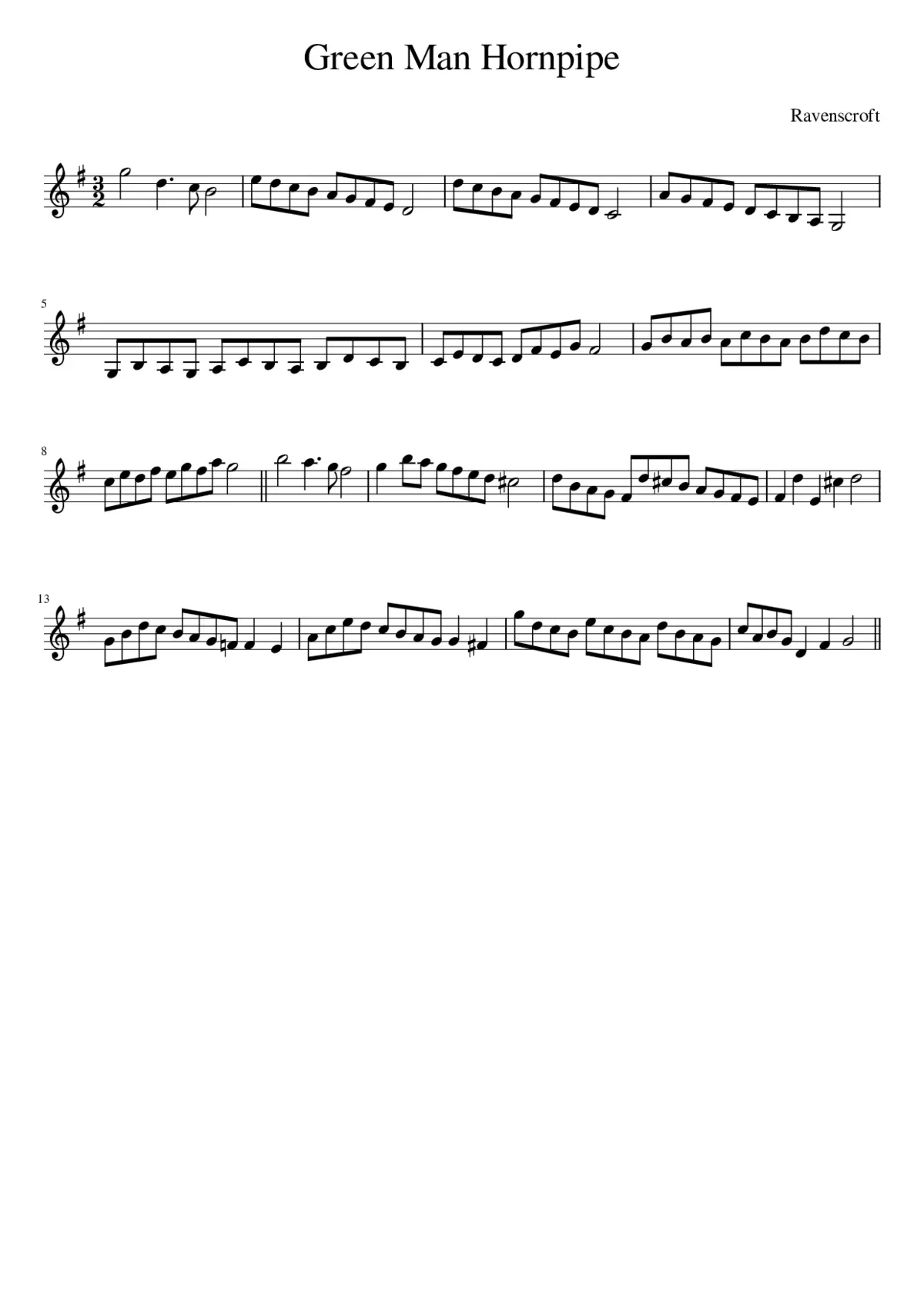 Green Man Hornpipe - Page 1