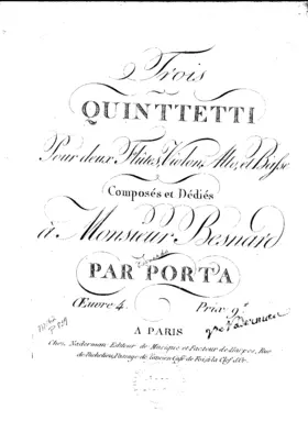 3 Quintetti pour 2 Flutes, Violon, Alto et Basse