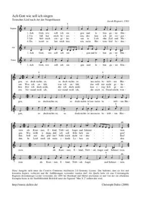 Ach Gott wie soll ich singen