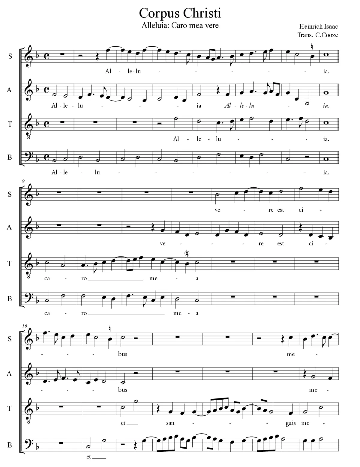 Alleluia: Caro mea - Page 1