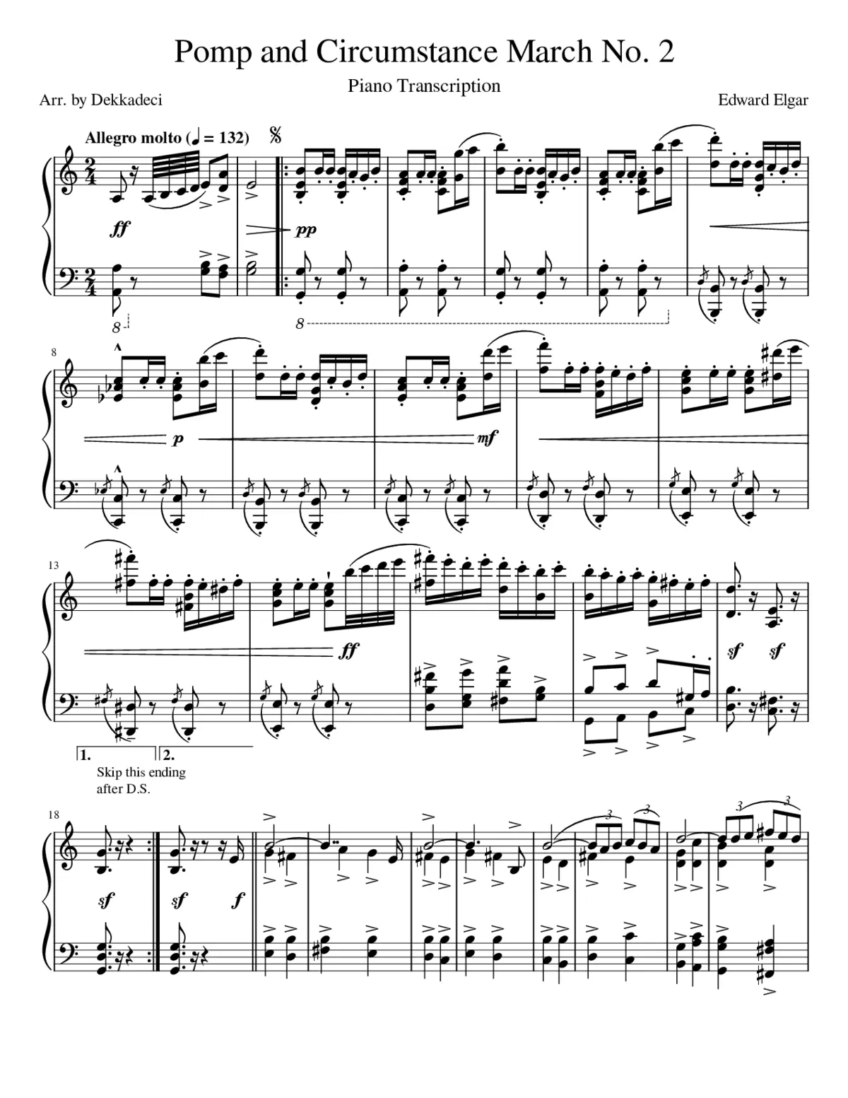 Pomp and Circumstance March No.2 Op.39 No.2 - Page 1