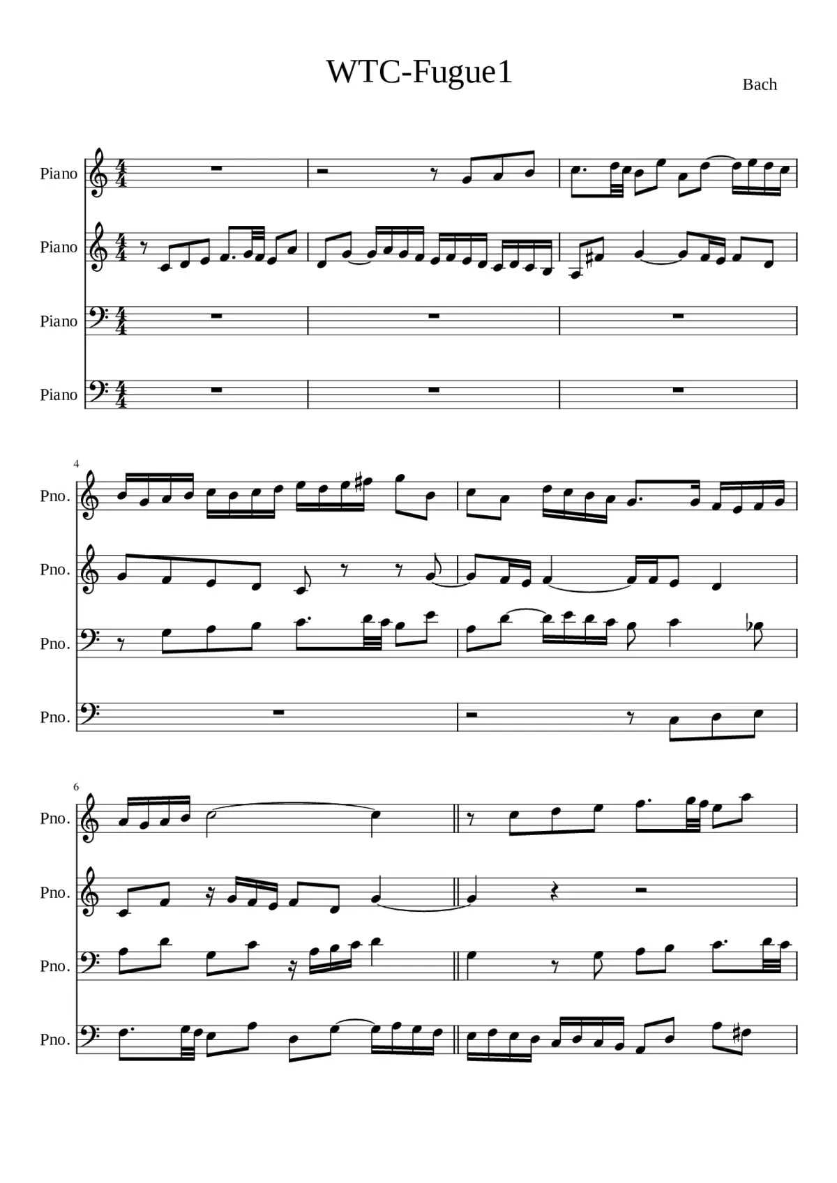 Prelude and Fugue in C major BWV 846 - Page 1