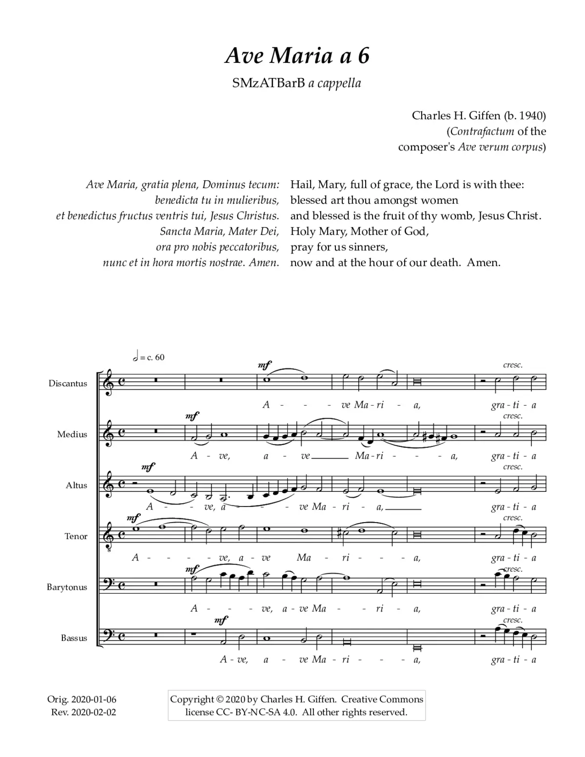 Ave Maria a 6 - Page 1