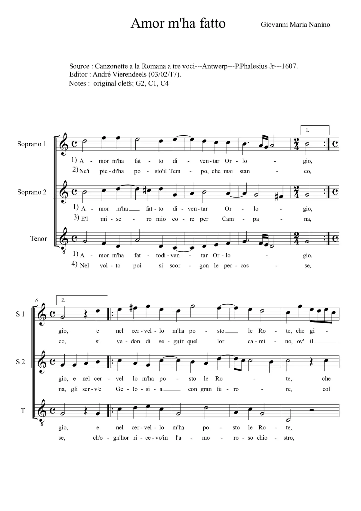 Amor m'ha fatto - Page 1
