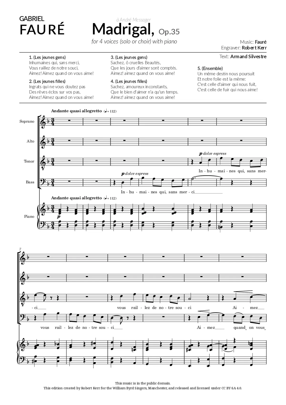 Madrigal, Op. 35 - Page 1
