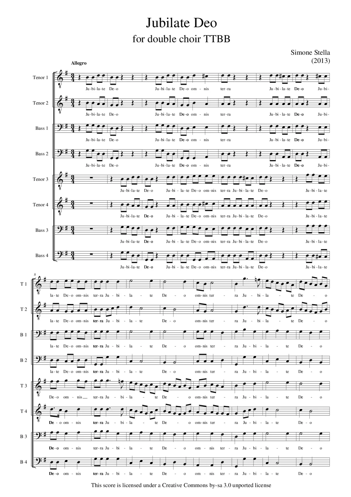 Jubilate Deo - Page 1