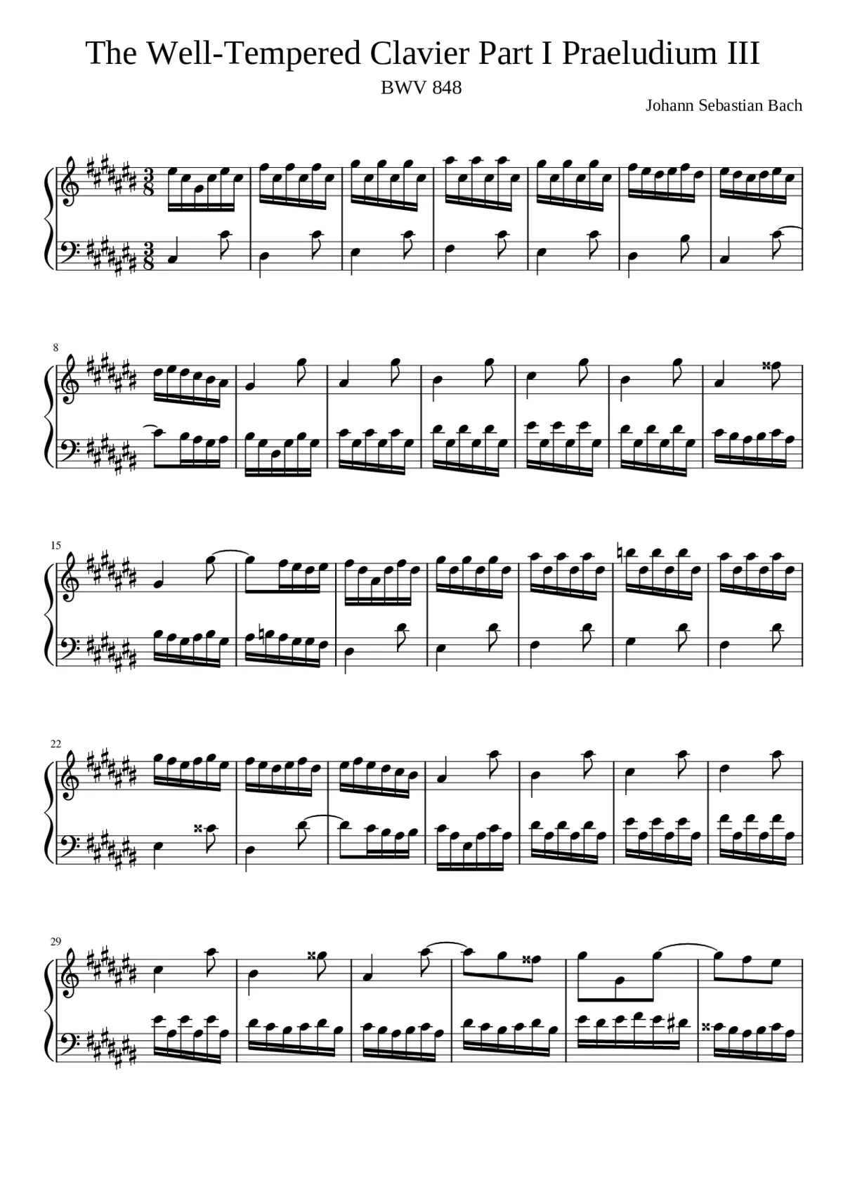 Prelude and Fugue in C-sharp major BWV 848 - Page 1