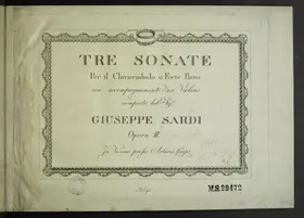 3 Sonatas for Keyboard and Violin