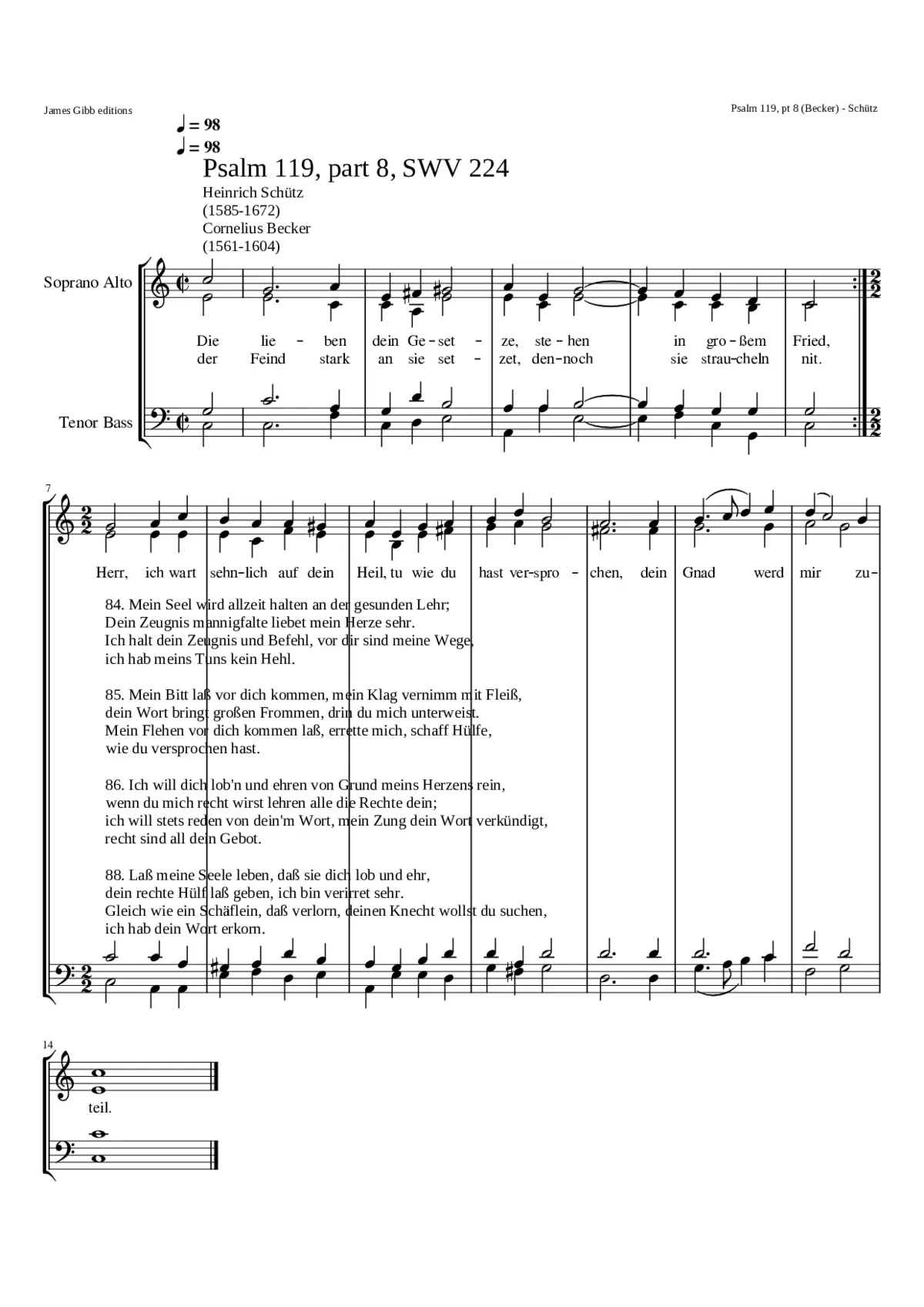 Die lieben dein Gesetze SWV 224 - Page 1