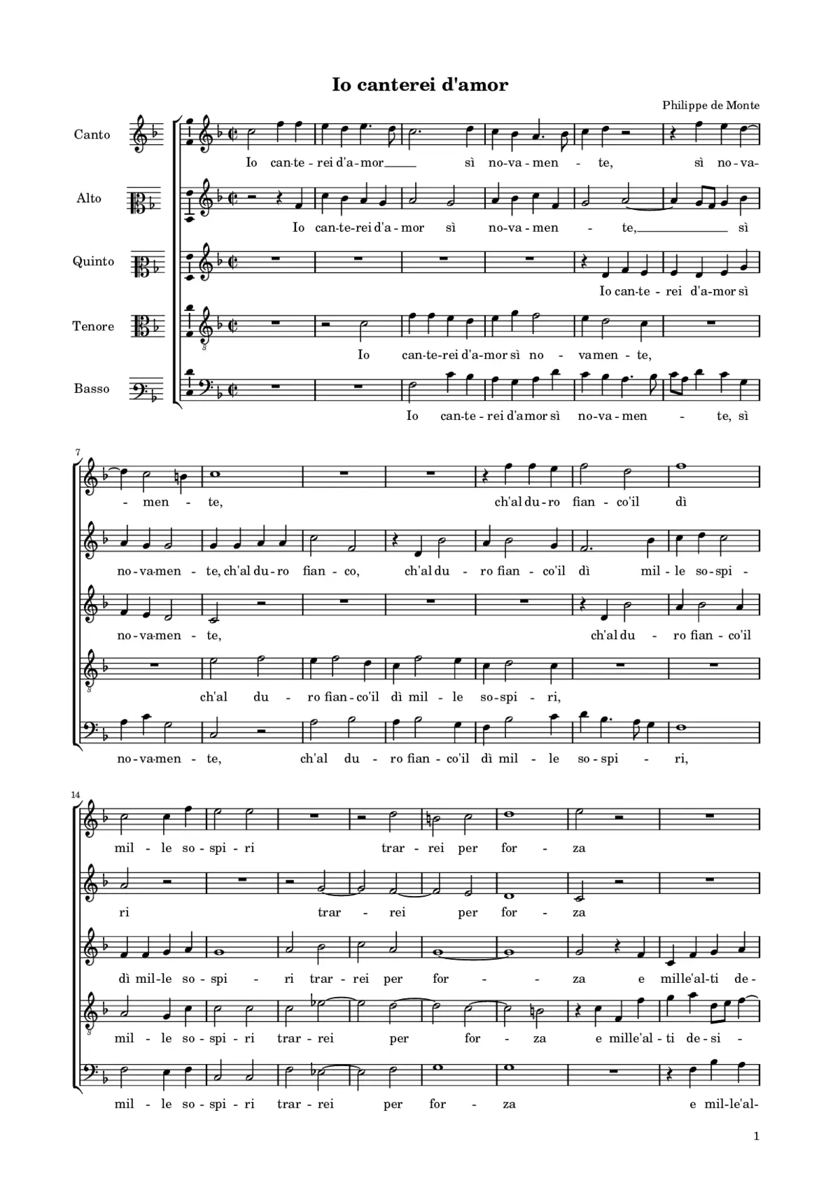 Io canterei d'amor - Page 1