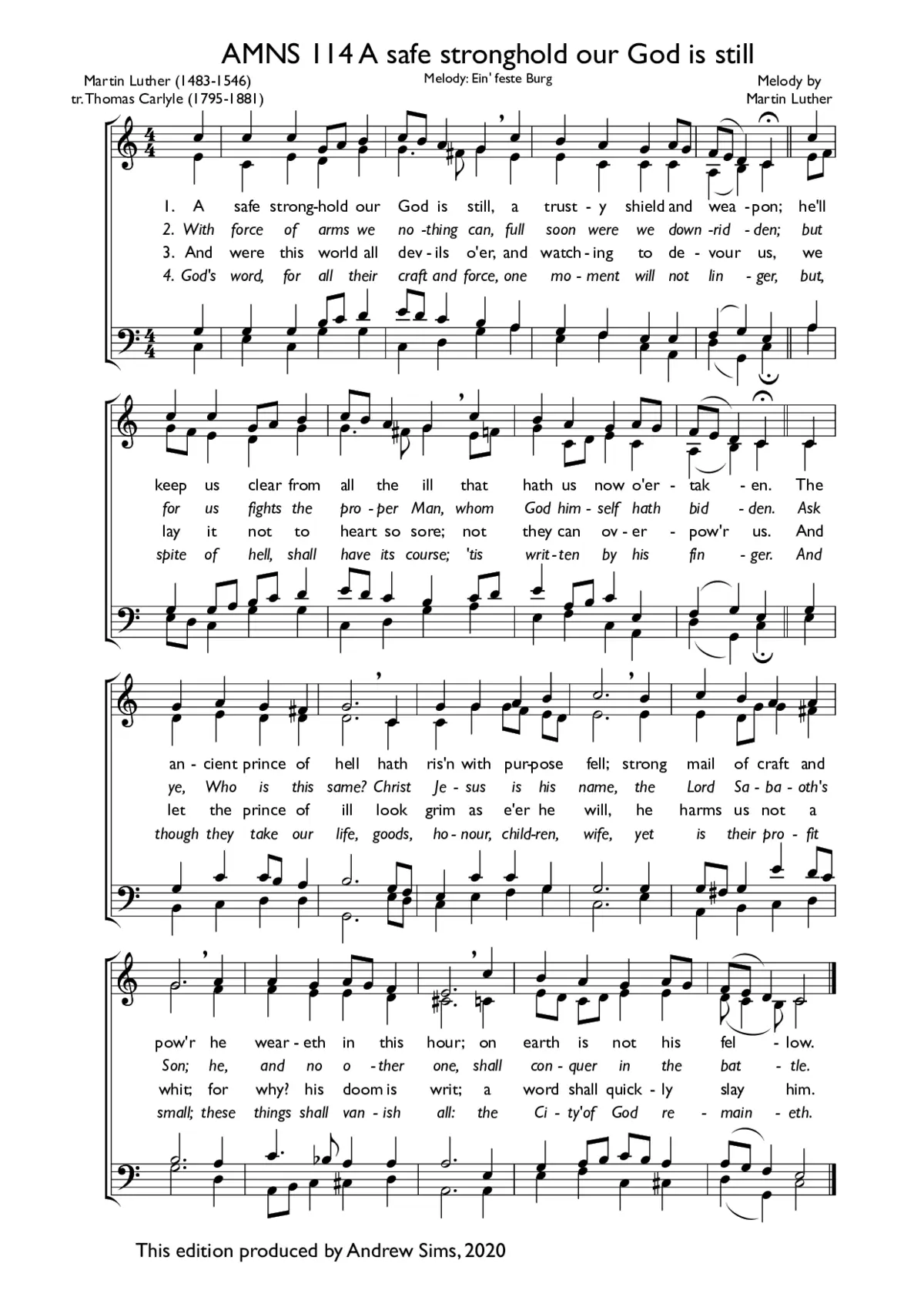 A safe stronghold our God is still - Page 1