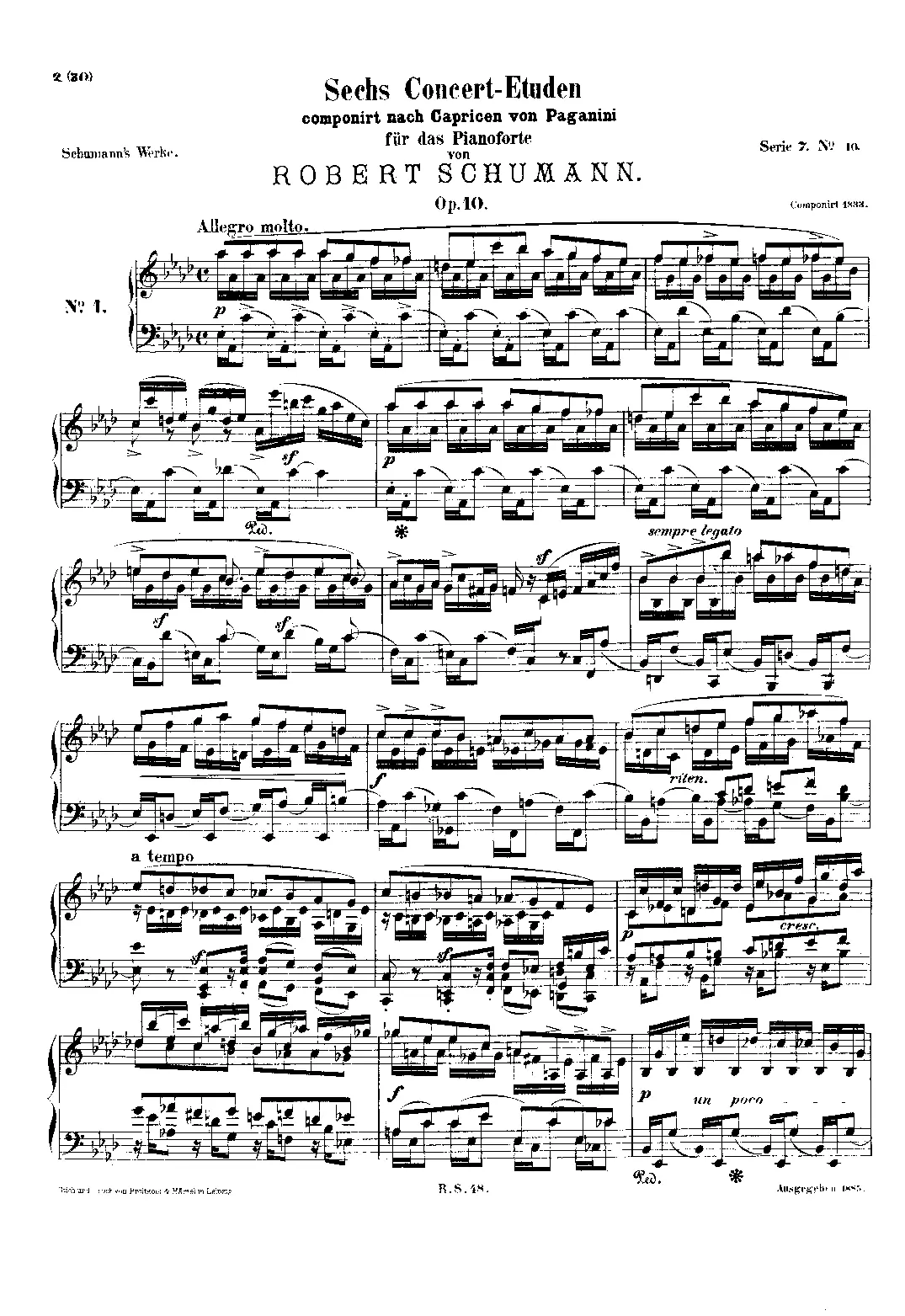 6 Concert Etudes after Paganini Caprices Op.10 - Page 1