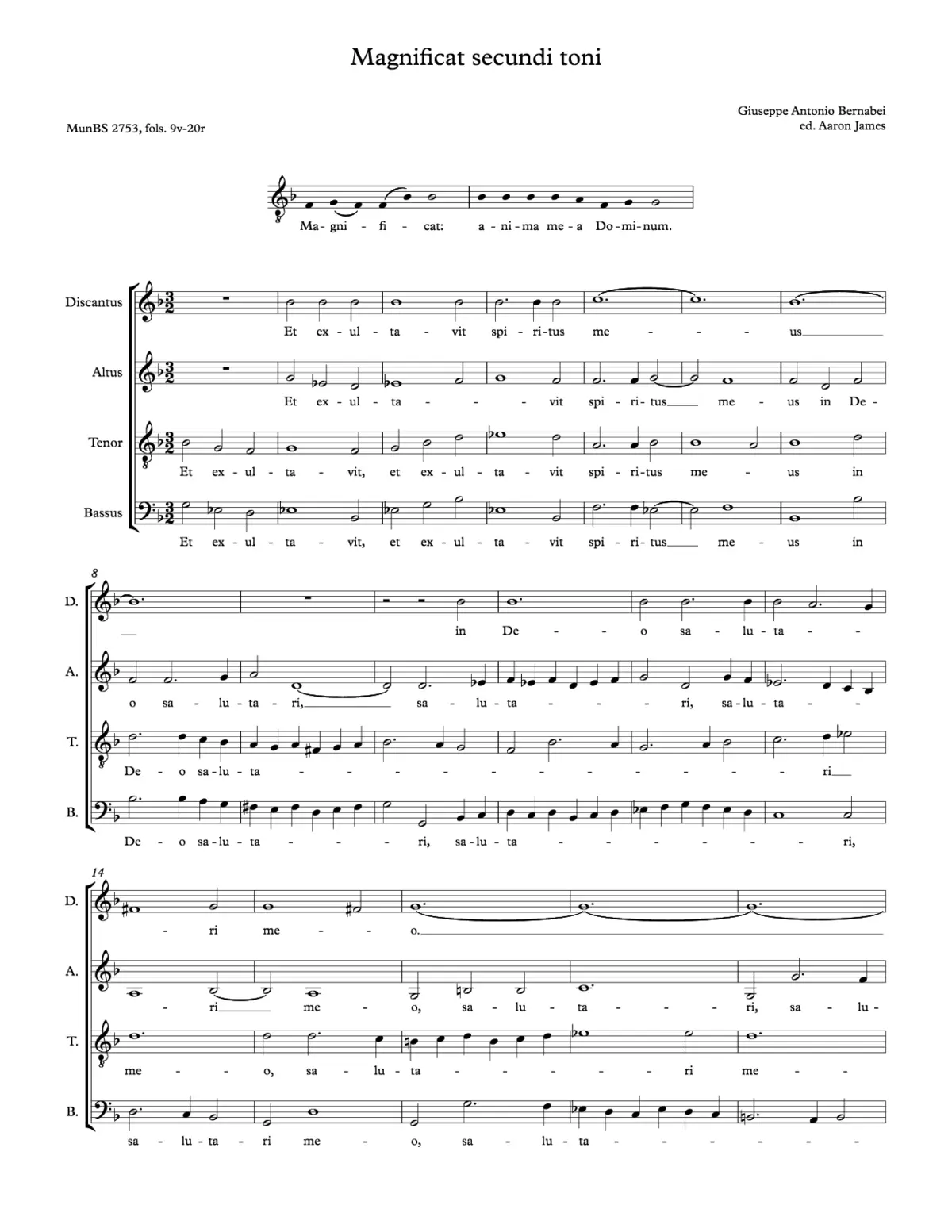 Magnificat secundi toni - Page 1