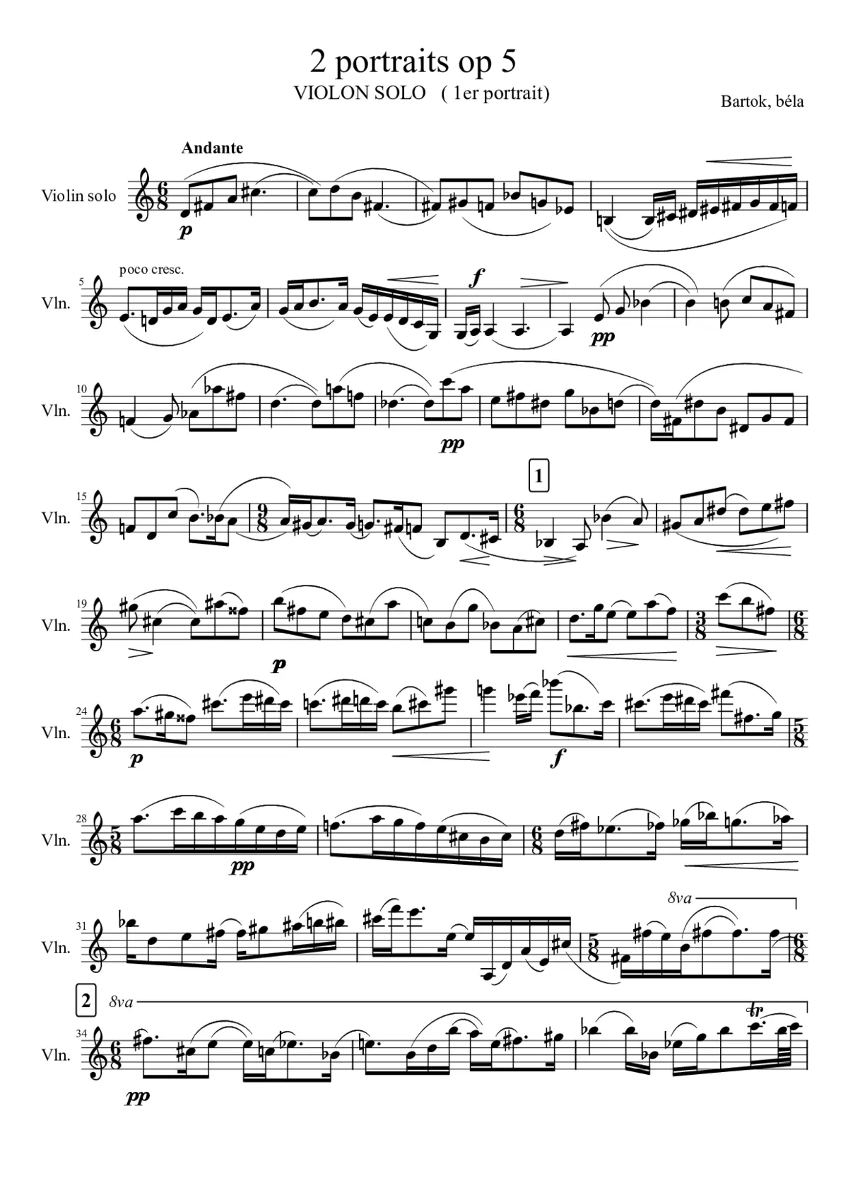 2 Portraits, Op.5 - Page 1