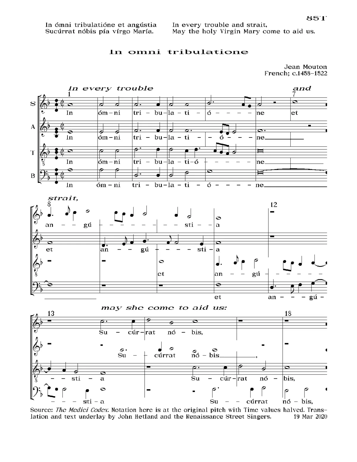 In omni tribulatione - Page 1