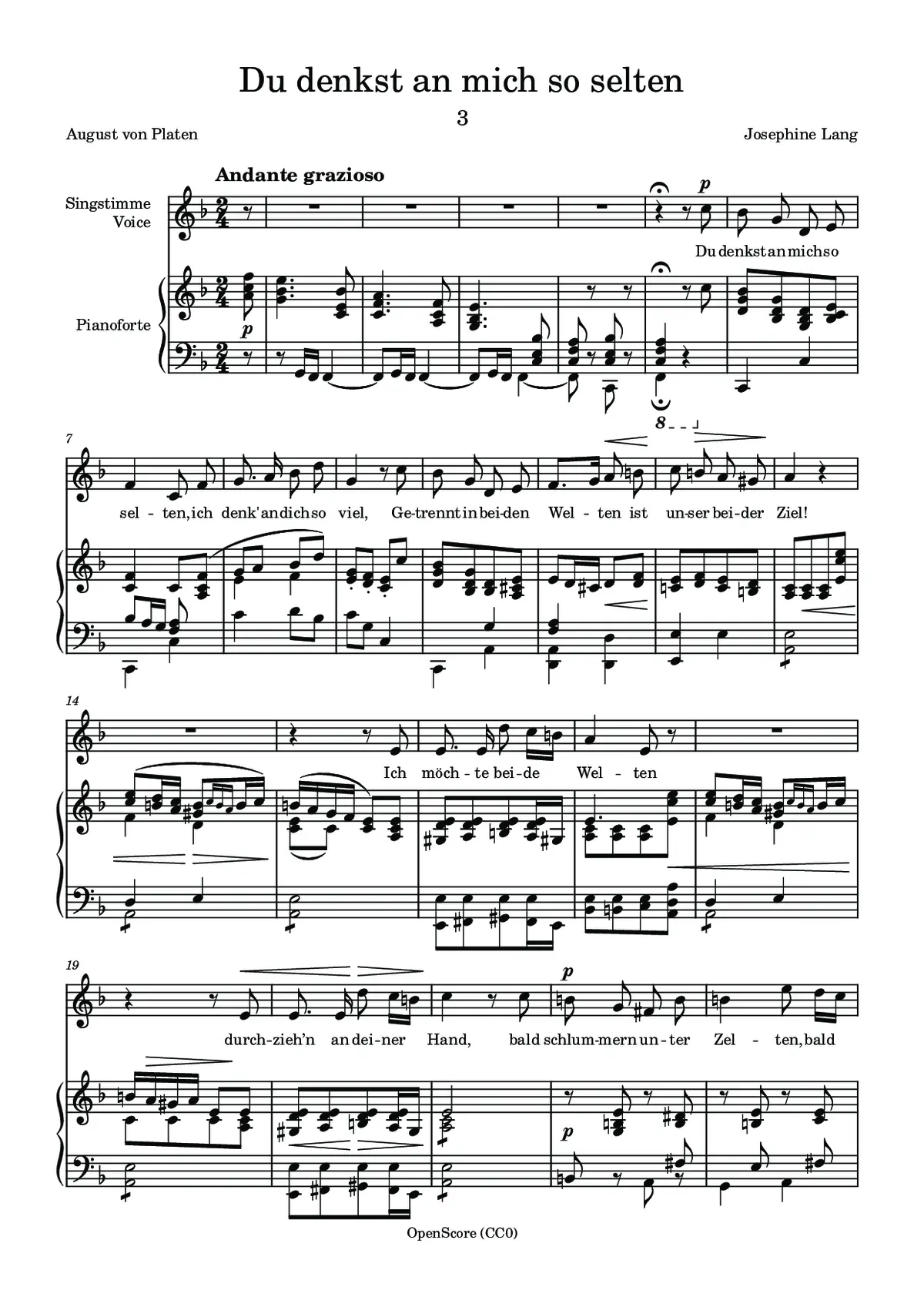 Du denkst an mich so selten - Page 1