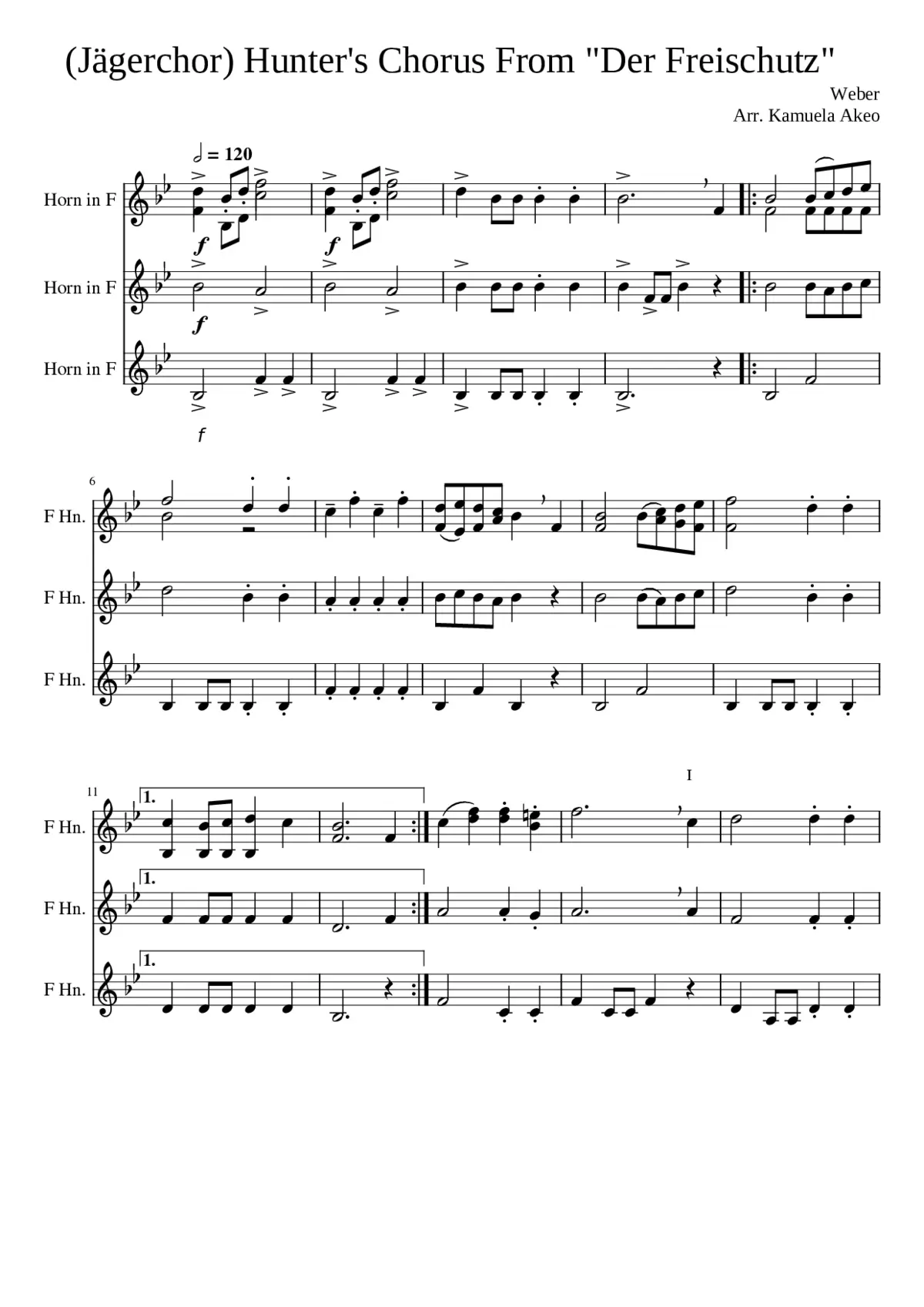 Der Freischütz Op.77 - Page 1