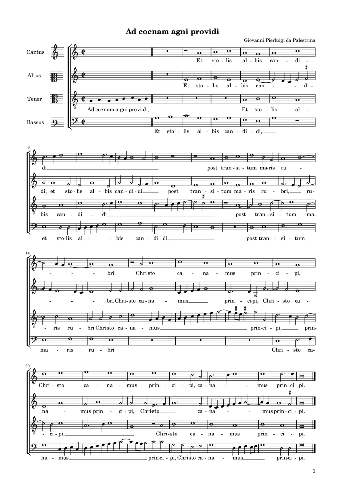 Ad coenam agni providi - Page 1