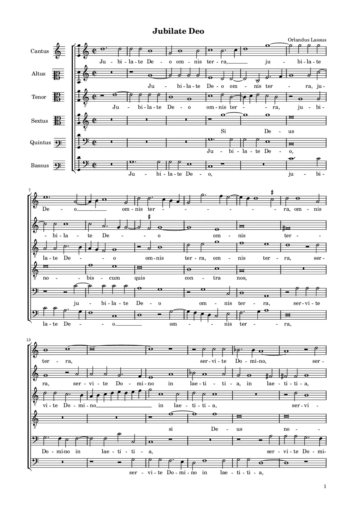 Jubilate Deo a 6 - Page 1